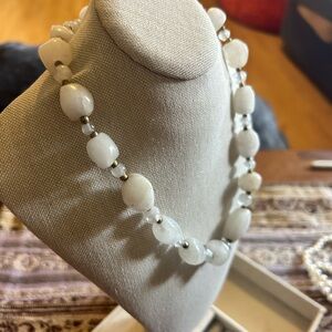 Vintage Elegant White Quartz Beaded Necklace - 24 inch